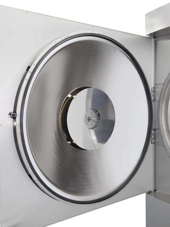 Open door of a Systec autoclave with integrated ultracooler