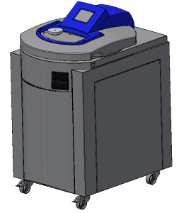 Wastewater sterilizer for inactivating large quantities of liquid