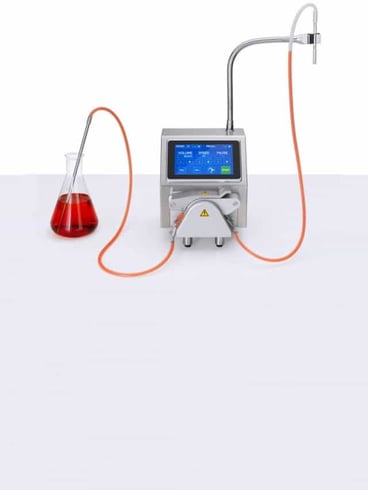 Peristaltic pump for precise media filling