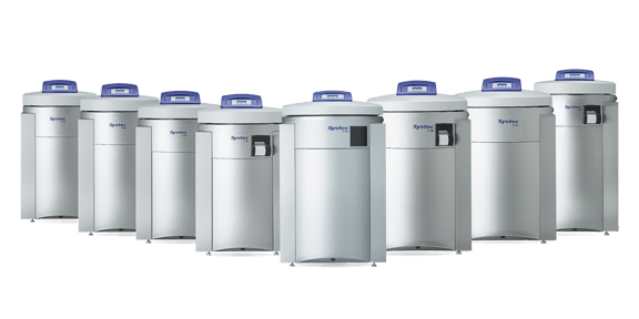 All models in the Systec VE series vertical floor-standing autoclaves for laboratory sterilisation